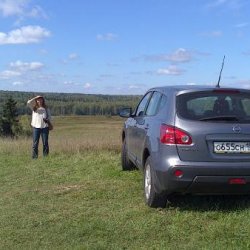 The previous Russian wheels and SWMBO :)  Nice car, but not as robust as I'd hoped.   The dreaded CVT problems struck so it had to go.