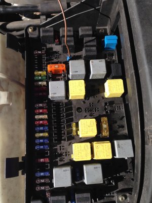 Fuses in engine bay showing temporary feed.JPG