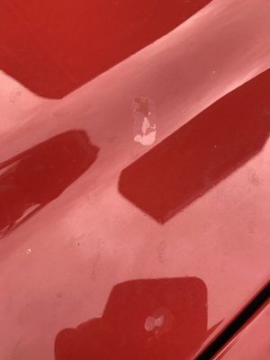 Speedy red paint peeling?