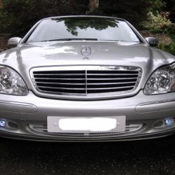 MB S320 Facelift headlights, bumper grills(3) sprayed silver