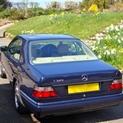 My W124 Coupe in the Cornish sun.