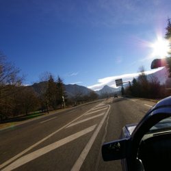 Driving into the French sunset (or was it Spain... hmm...)