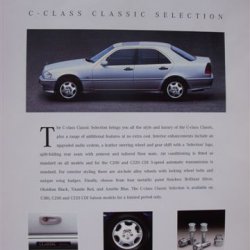 The original Classic Selection Brochure - mine is a Tiptronic Auto, originally with Classic trim plus:
- A/C
- Front & rear e/w
- 15" alloys & lock