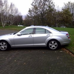 Side view in an empty car park at Luss