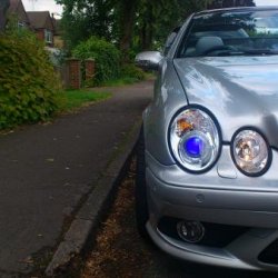 Custom 'Halo' Xenon Headlights with E63 Lenses. 'Demon Eye' comes on with side lights.