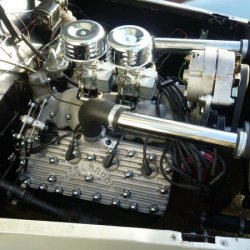 The 4.2 8BA V8 flathead - 220lbs foot at 2500rpm.  Edelbrock heads, Offenhauser inlet manifold and twin Stromberg 97s.