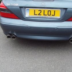 Rear view of new exhaust just fitted - 09.03.2013