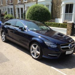 Arrived last week in the sunshine - finally!!!

Specification is pretty broad - its a CLS350 CDI AMG Sport Shooting Brake, in Cavansite Blue with Po