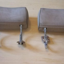 Rear seat headrests with clips - cream leather