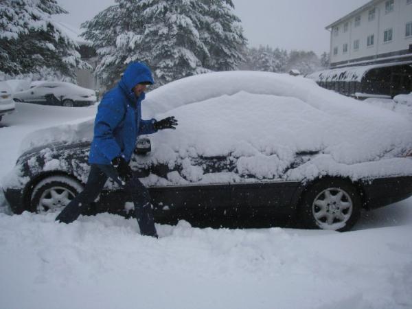 After one nights snow at the Coylumbridge Hilton, when we arrived there was none.