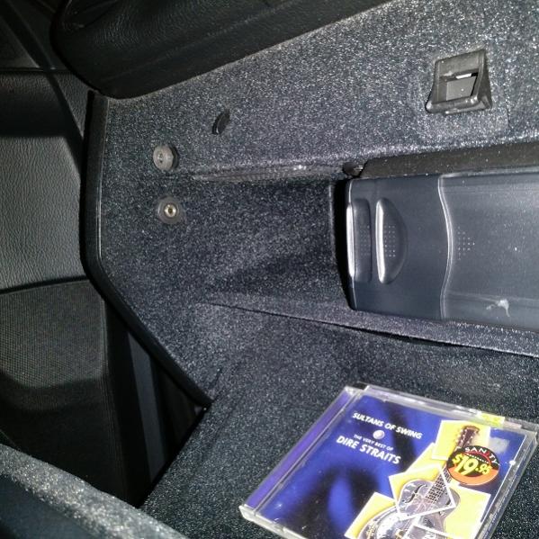 Aux port in glovebox.