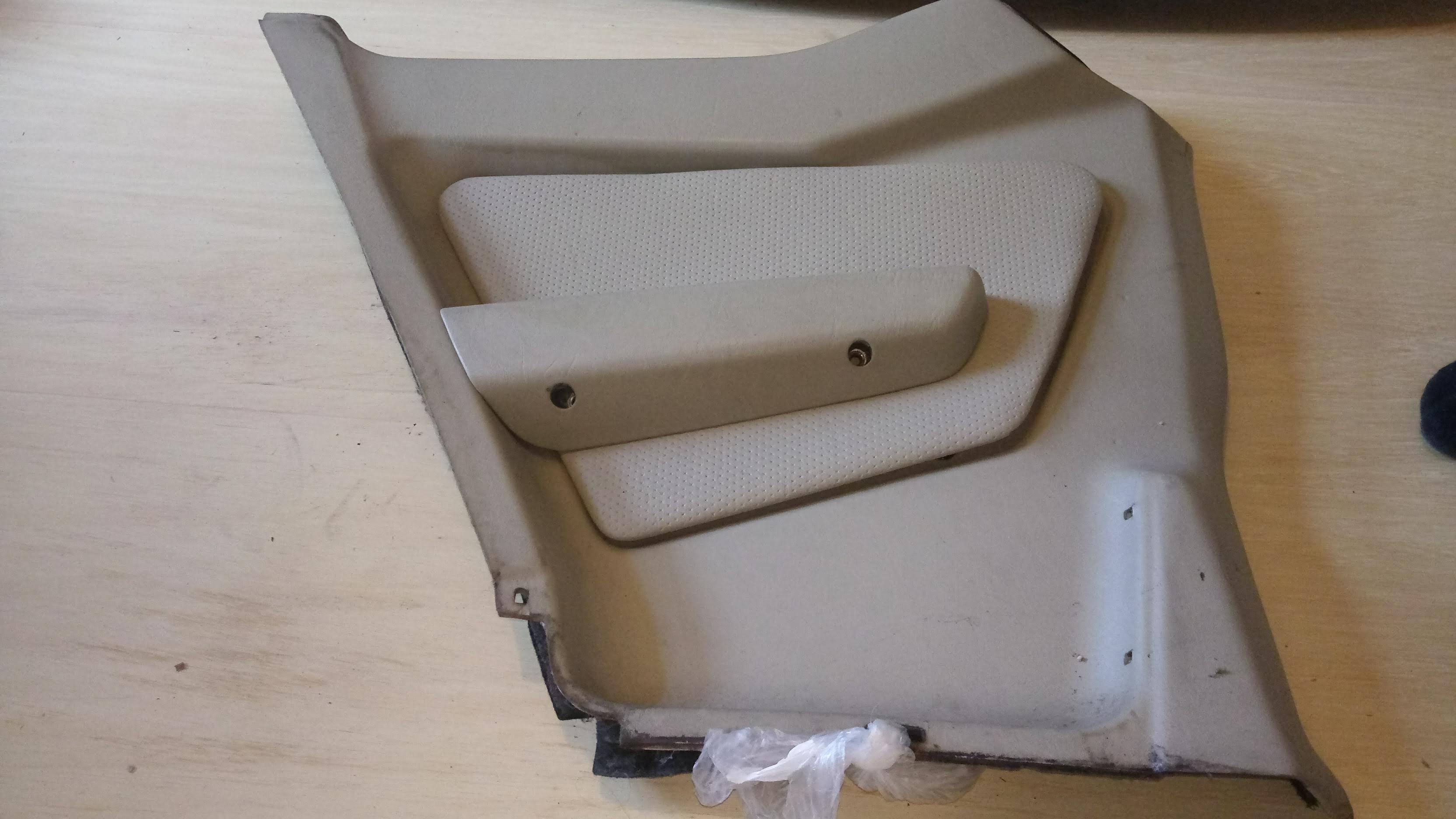 C124 Passenger (RHD) Rear Panel - cream leather