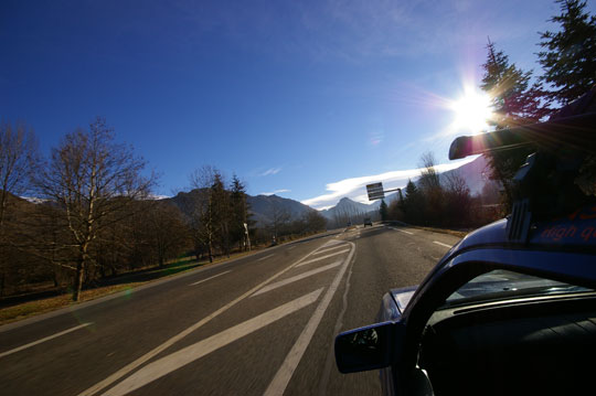 Driving into the French sunset (or was it Spain... hmm...)