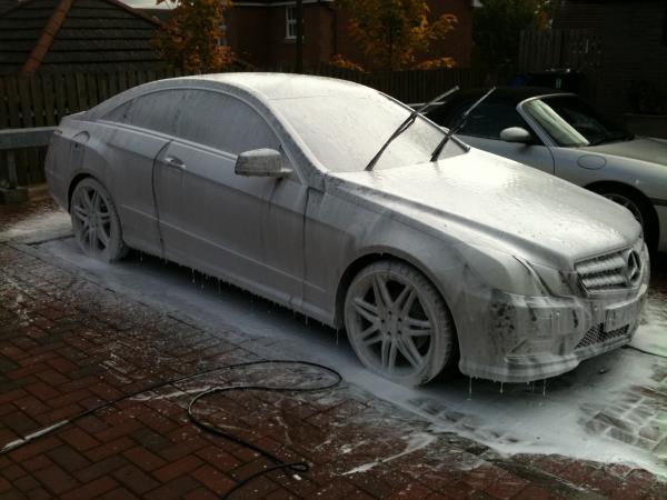 Getting her first wash