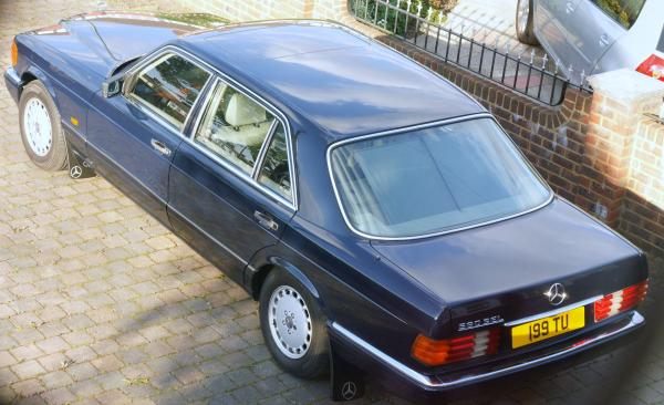 My current car, a 1991  560SEL with approx. 116k miles on the clock. A little neglected but I'm slowly trying to restore her to her former glory.