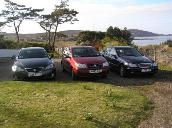 My Friends Lexus, my mum's Fiat and my CDI. She described it as 'a rose between two thorns'