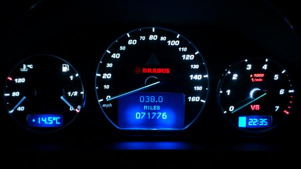 New Brabus LED dials at night.