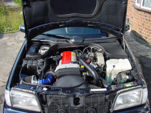 Overview of the engine bay showing the Turbocharger