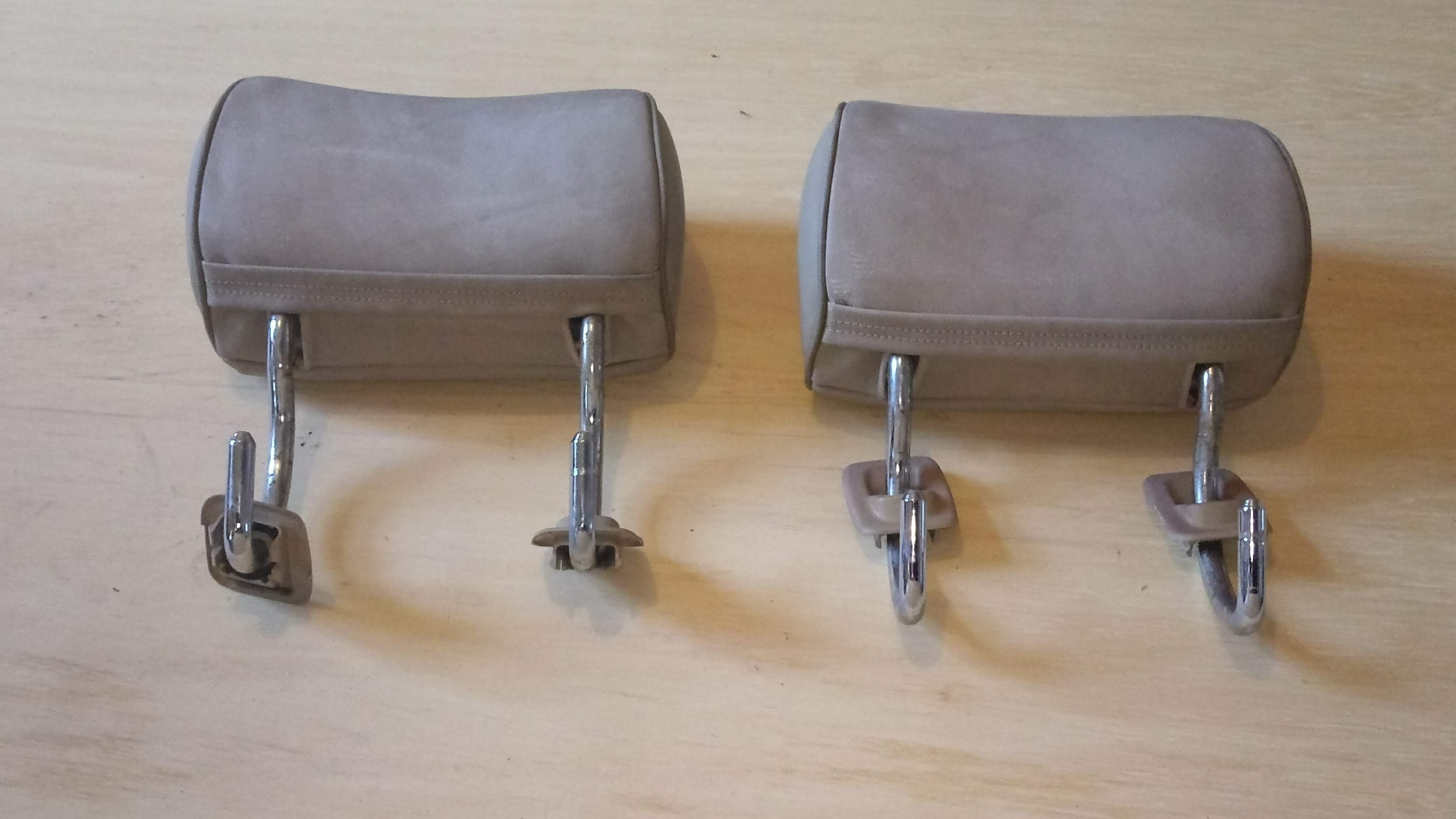 Rear seat headrests with clips - cream leather