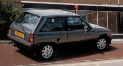 The first Dazzler in 1993 - it's a 1987 Vauxhall Nova 1.3 SR